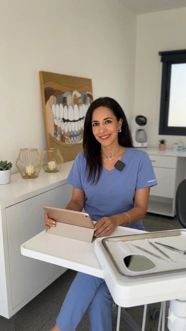 Dra. Romina Gondolo en su consultorio